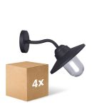 Confezione Multipack 4x D'Lite Luce Da Parete Ember Nero | IP54 - Adatto per 1x E27