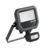 Ledvance Proiettore LED Aluminium Nero 8W 1200lm 100D - 840 Bianco Freddo | IP65 - Sensore Di Movimento E Luce - Simmetrico